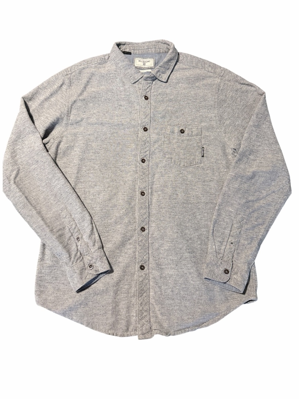 Billabong Heather Gray Long-Sleeve Button-Down Shirt